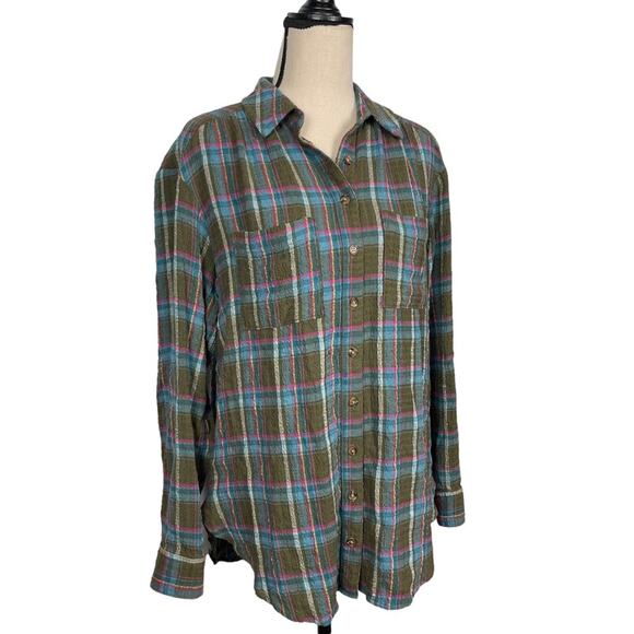 Anthropologie Pilcro Plaid Button Front Top Size Small - Picture 4 of 11